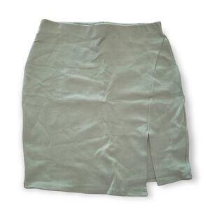 Soprano Sage Green Elastic Front Slit Skirt - Size Medium